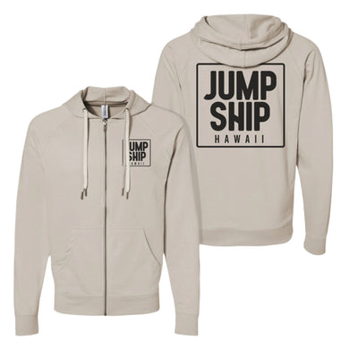 sand zip up hoodie