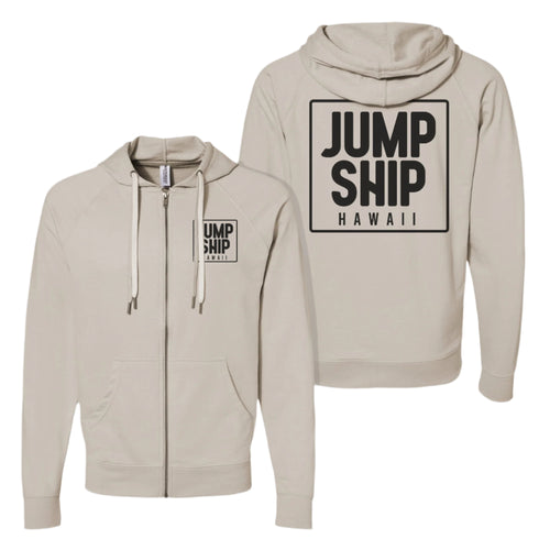 sand zip up hoodie